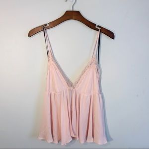 NWT Babydoll Lace Trim Top